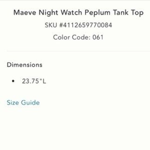 Anthropolgie Maeve Night Watch Peplum Top NWT - Picture 6 of 7